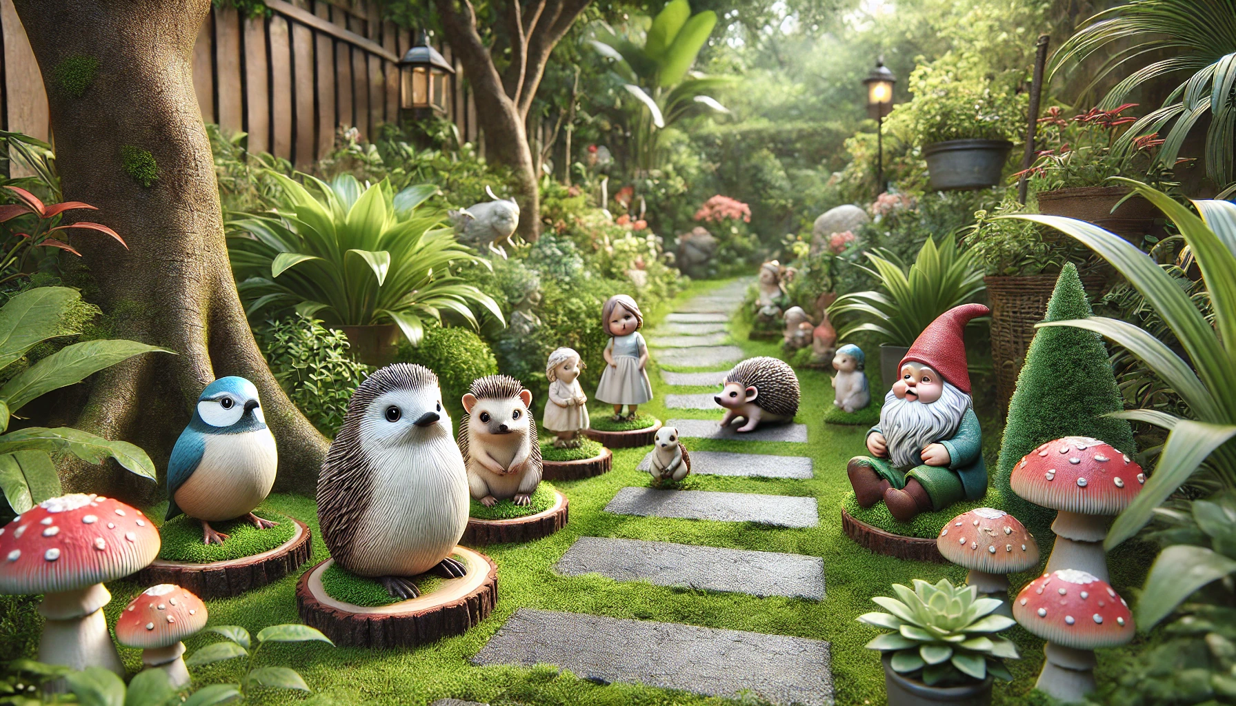 alt="Resin garden figurines"