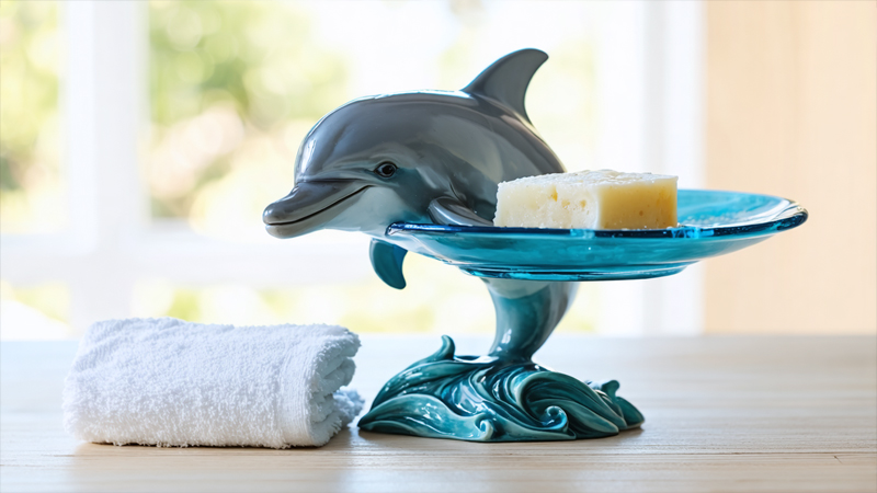 alt="Resin dolphin with tray"