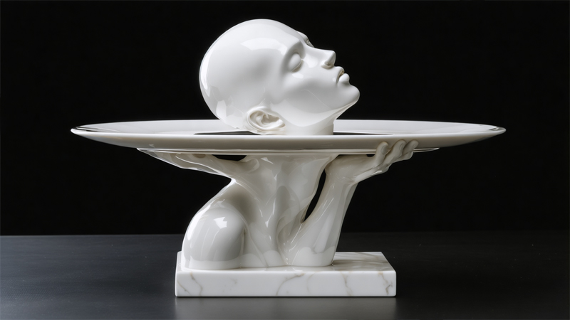 alt="Resin sculpture with tray"