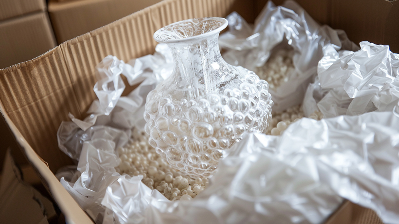 alt="A vase waiting for packaging"